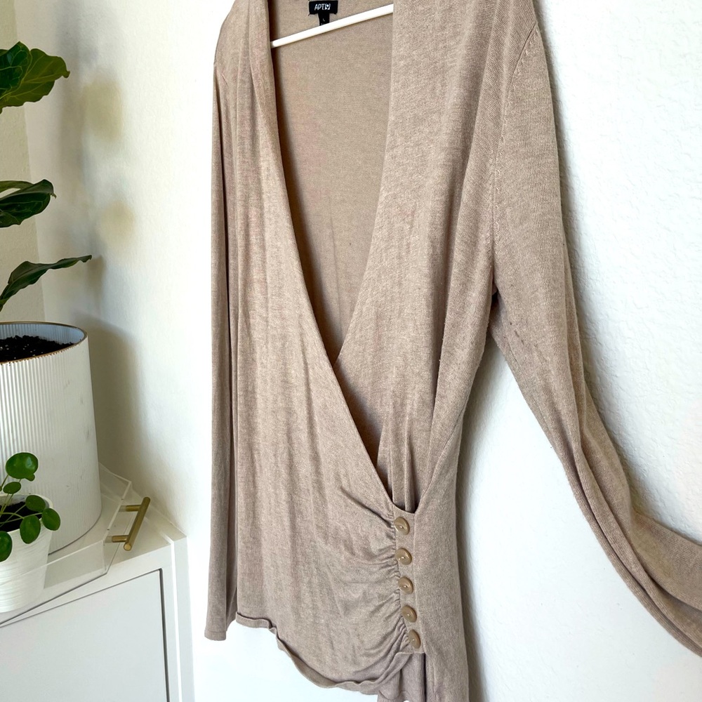 Apt 9 Gold Faux-wrap sweater